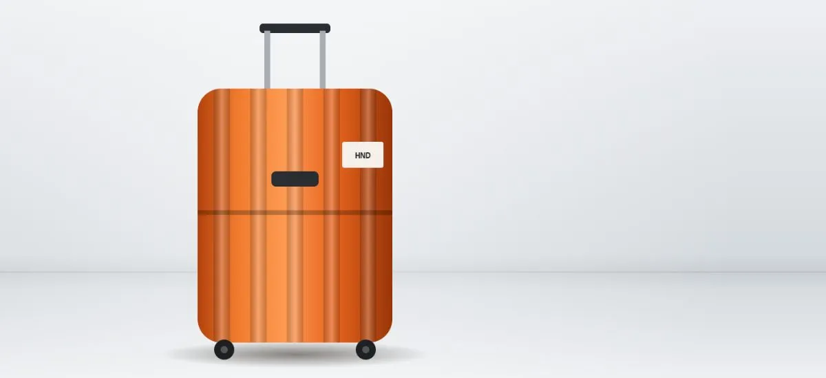 Orange carry-on suitcase