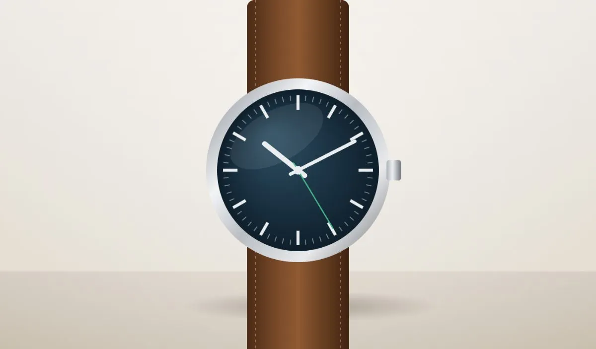 Wristwatch with leather strap